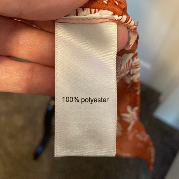 Maurices Kimono Cardigan Cover-Up One Size Orange/Rust w/ White Flowers NWT - Picture 6 of 7